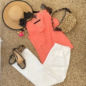 Jones New York Cowl Neck Peach Top in Small Size